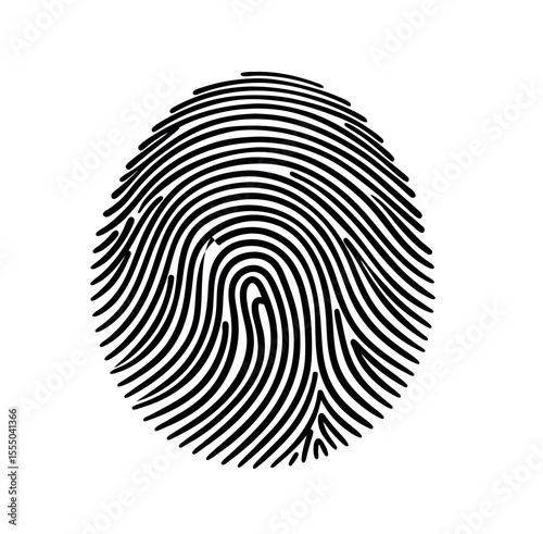 fingerprint silwhouette on white backround