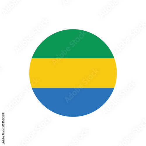 Free Download Gabon round flag icon illustration for independence day celebration on clear transparent background in editable vector style - GFXLoad