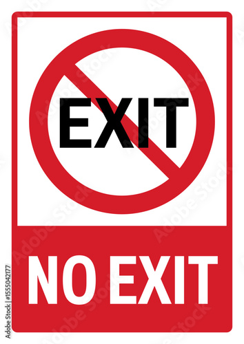 prohibition safety signs v2 uppercase text_no exi landscape size 1/2 a4,a3,a2,a1	

