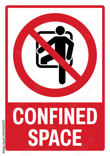 prohibition safety signs v2 uppercase text_confined space landscape size 1/2 a4,a3,a2,a1	
