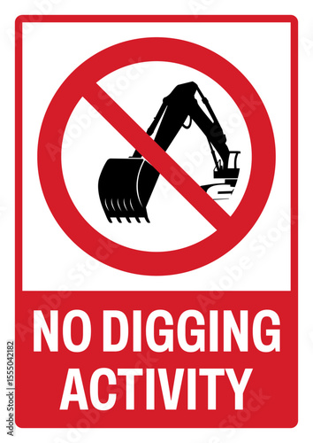 prohibition safety signs v2 uppercase text_do digging activity landscape size 1/2 a4,a3,a2,a1	
