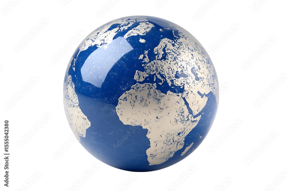 Fototapeta premium 3D Render of Earth Globe, World Map, Planet Earth