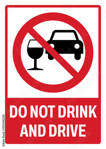 prohibition safety signs v2 uppercase text_do not drink and drive landscape size 1/2 a4,a3,a2,a1	
