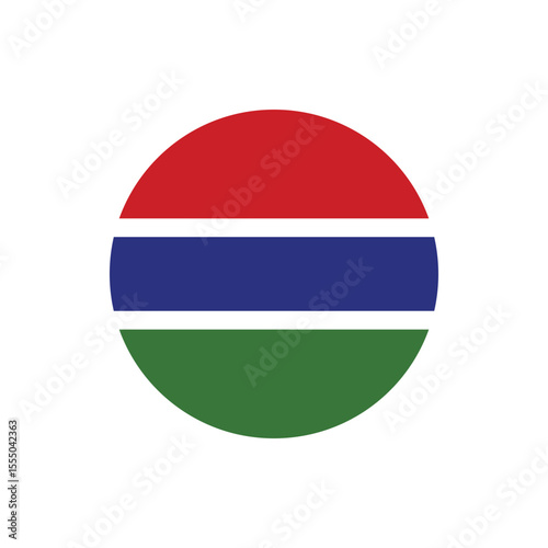 Free Download Gambia national round vector flag icon for independence day celebration in transparent background and flat design style - GFXLoad