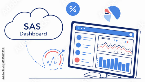 Charts With And Concept Dashboard Saas