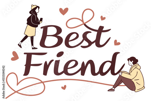 Heartfelt hand lettered message celebrating a best friend s special bond