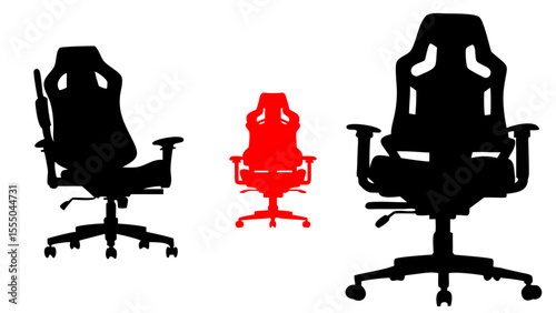 office chairs silhouette set