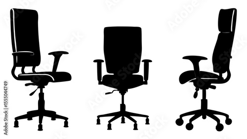 Office chair ergonomic desk chair computer chair executive chair black silhouette
