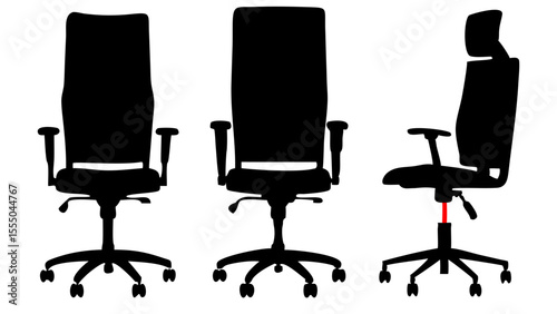 High back ergonomic office chair silhouette for comfort and posture support