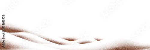  Chocolate and coffee powder, scattered cocoa on a light background. Particles of earth and dust. Brown sand texture.Top view of the cake.