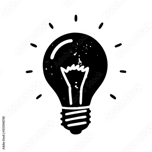Lightbulb icon for idea and innovation isolated on white background