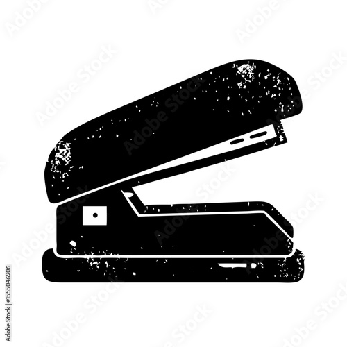 Black stapler isolated on white background