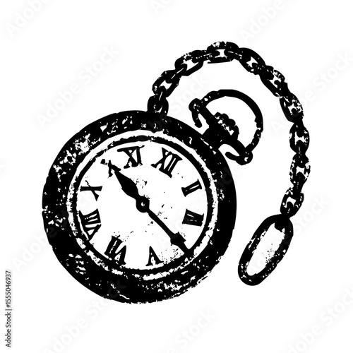 Antique pocket watch isolated on white background