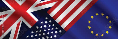 National Design Featuring USA, EU, and Britain Identity