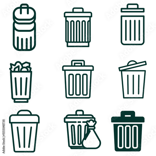 recycle bin icon set