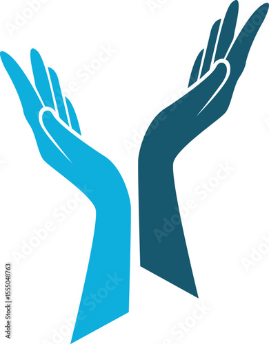 People hands care logo design on white background