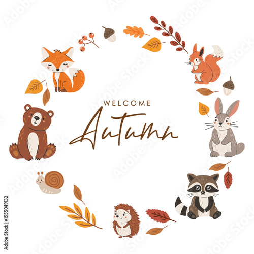 Wild animals set isolated, cute forest animals, kids vector, design for posters, stickers, banners