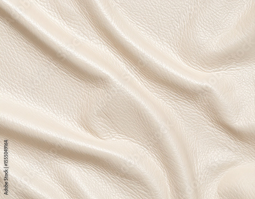 Cream patent leather with glossy draped surface texture