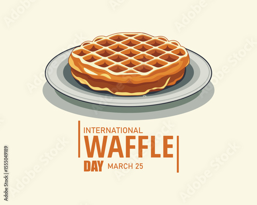 vector graphic of international waffle day good for international waffle day celebration. flat design. flyer design. flat illustration.	