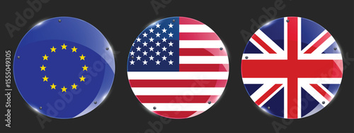 National Design Featuring USA, EU, and Britain Identity
