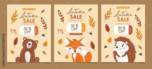 Wild animals set isolated, cute forest animals, kids vector, design for posters, stickers, banners