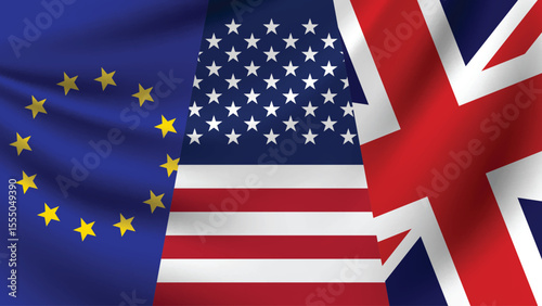 National Design Featuring USA, EU, and Britain Identity