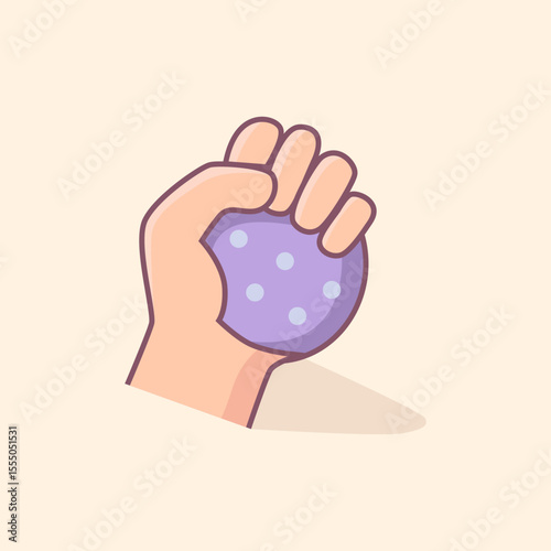 Stress ball in hand symbolizing relaxation and calming techniques, useful for therapy, burnout recovery, and emotional management