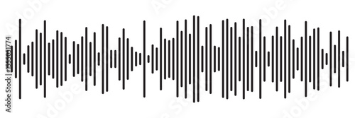 Black sound wave icon. Podcast soundwave line of voice. Record music player Icon. Mobile talk track. Sound waves for voice message. Audio wave icon.Waves of the equalizer. Voice message and sound 