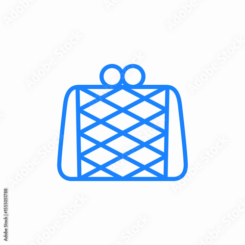 quilted clutch purse icon sign vector