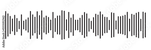 Black sound wave icon. Podcast soundwave line of voice. Record music player Icon. Mobile talk track. Sound waves for voice message. Audio wave icon.Waves of the equalizer. Voice message and sound 