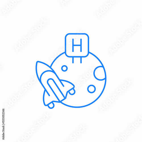 rocket moon launch icon sign vector
