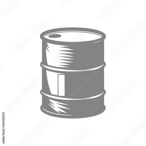 Monochrome illustration of an oil drum