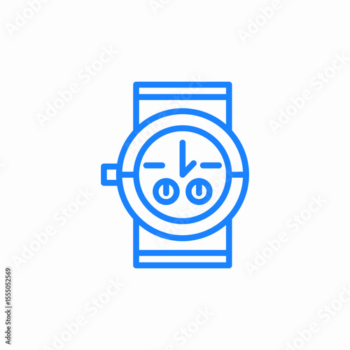 round watch emblem icon sign vector