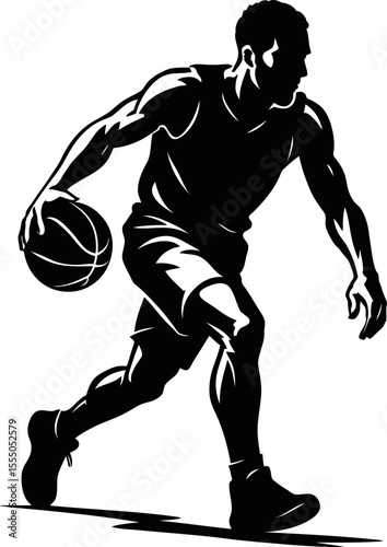 Basketball Player  Scalable SVG Vector Graphic with Editable Paths and Layers for Web, UI Design, Digital Art, and Print Applications