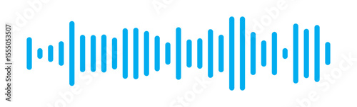 Blue radio Wave icon. Monochrome simple sound wave. Music player sound bar. Record interface. Blue Sound wave voice message audio vector. Music wave line sound noise icon. blue sound wave icon vector.