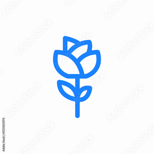 single stem flower icon sign vector