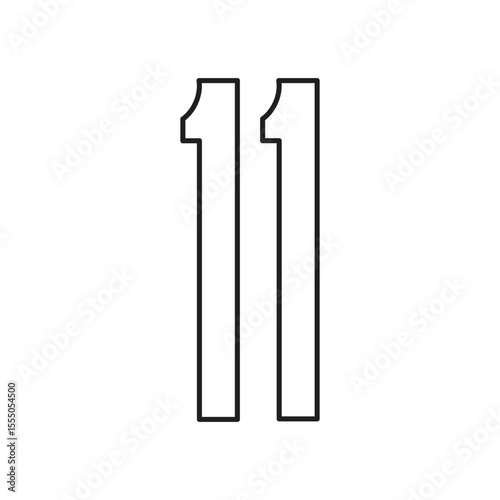 vector illustration of a font made of numbers