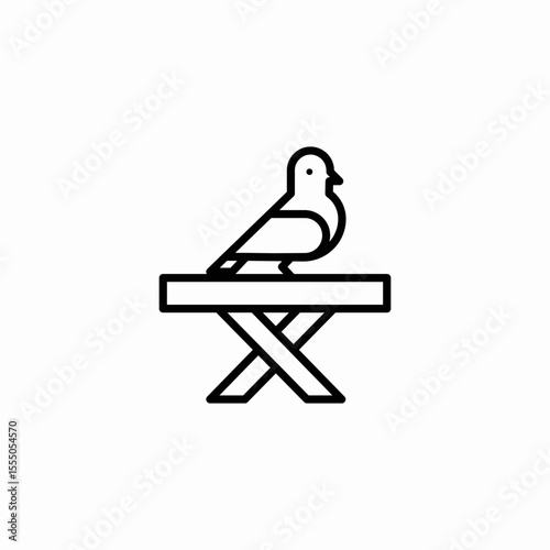 bird on perch icon sign vector