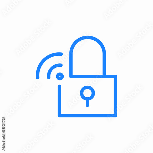 smart lock wifi icon sign vector