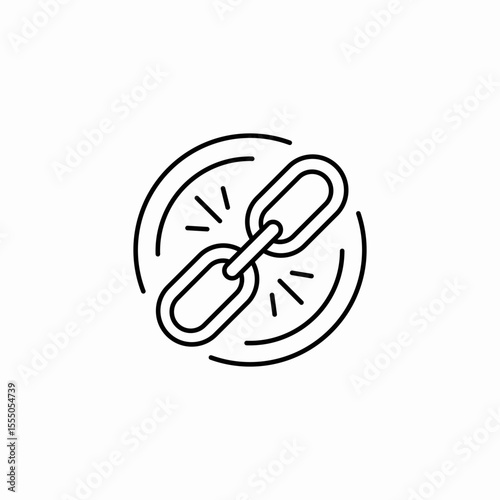 broken chain security icon sign vector