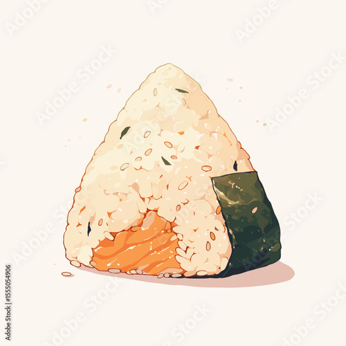 Triangular Onigiri with Nori and Sesame Seeds