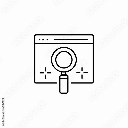 browser search magnifying glass icon sign vector