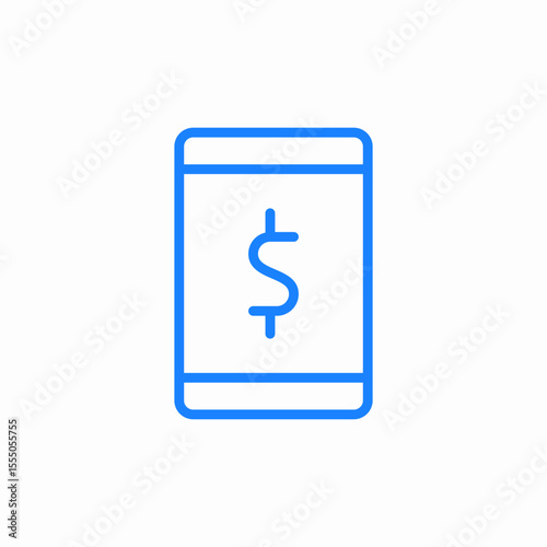 smartphone dollar transaction icon sign vector