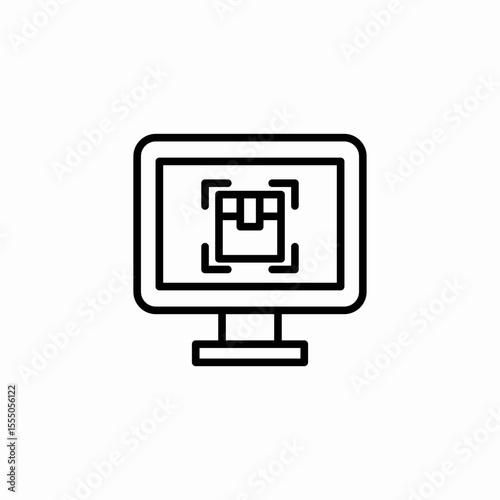computer monitor package icon sign vector