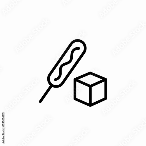 corn dog cube icon sign vector