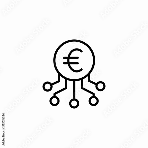 decentralized euro currency icon sign vector