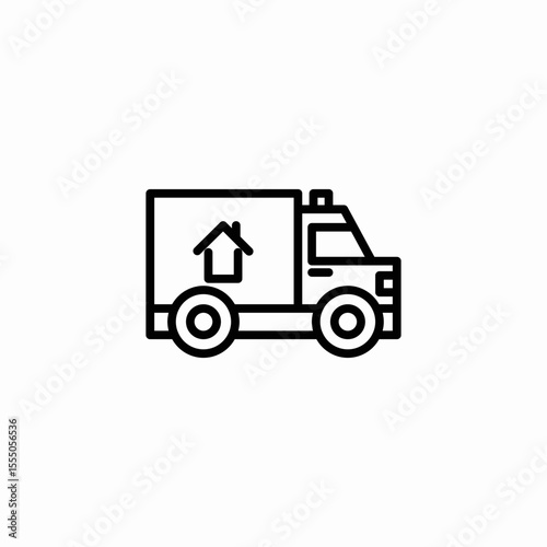 delivery truck home icon sign vector