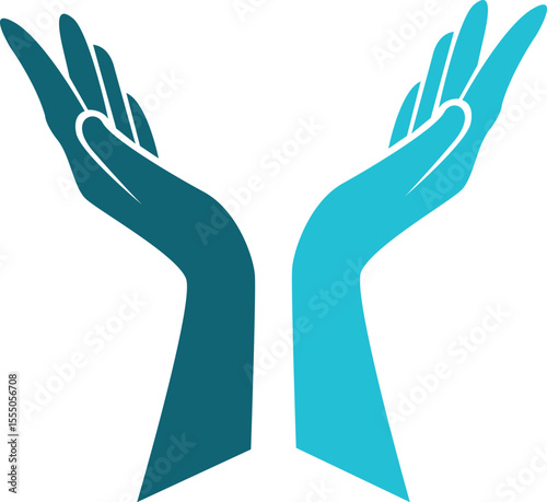Hands care logo concept on white background