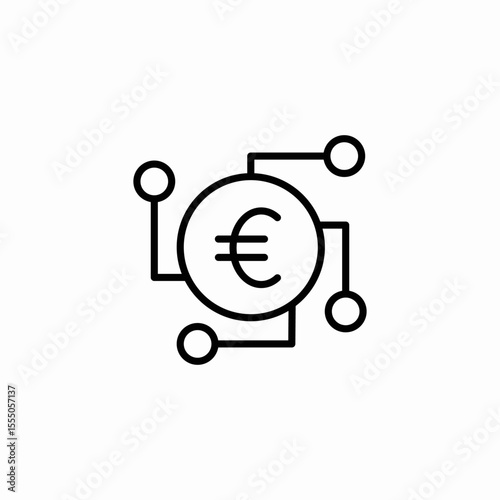 euro network connections icon sign vector