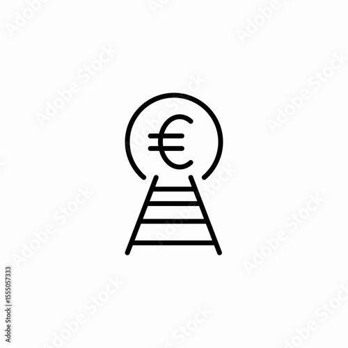 euro signal tower icon sign vector